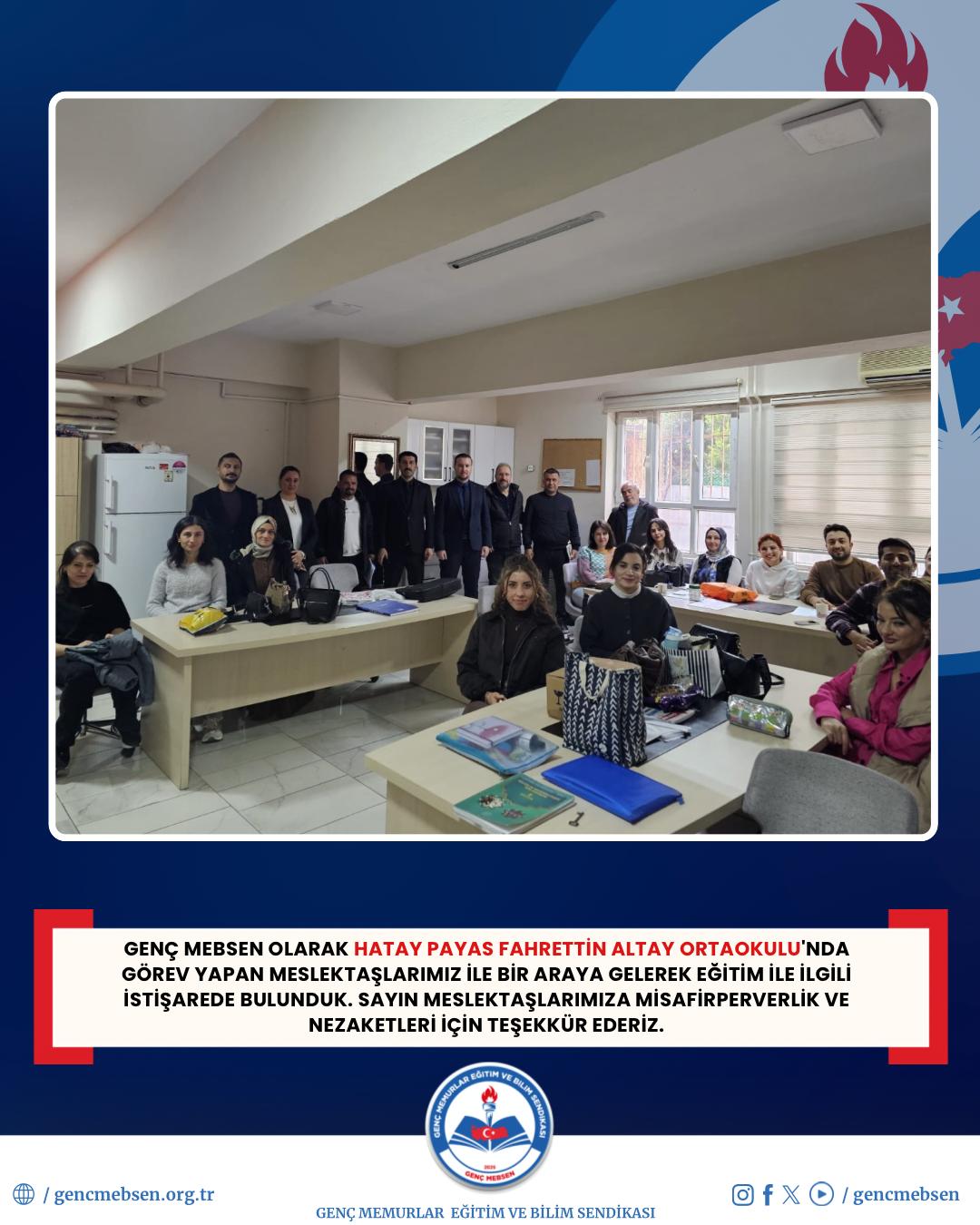 Hatay - Payas Fahrettin Altay Ortaokuluna Ziyarette Bulunduk